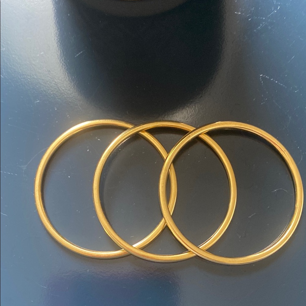 Jennifer Fisher Classic Cylinder Gold Bangkes Set of 3